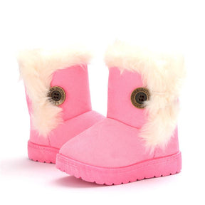 Bota Pelúcia de Inverno Infantil - Pantufinha Revestida de Lã Bota Pelúcia de Inverno Infantil Loja do Bambino Rosa Pink 21 (13cm) 