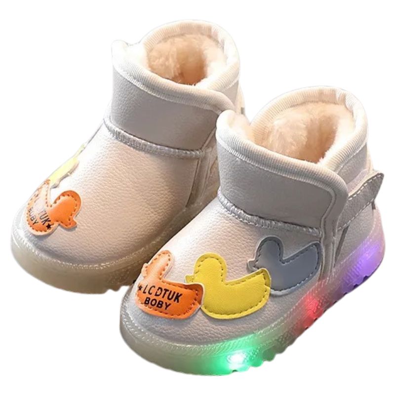 Botinha Infantil Com Luz LED Patinho Botinha Infantil Com Luz LED Patinho Loja do Bambino Branco 21 (13cm) 