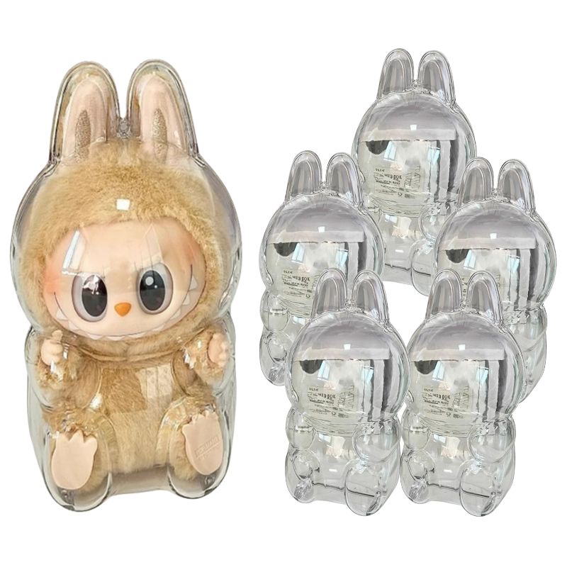 Capa Protetora de Acrílico para Labubu Capa Protetora de Acrílico para Labubu Loja do Bambino Modelo 15cm 5 Unidades 