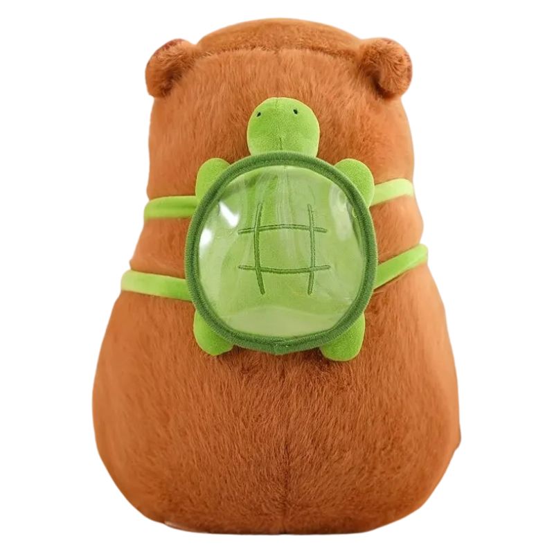 Capivara de Pelúcia com Capuz de Morango e Mochila de Tartaruga Capivara de Pelúcia com Capuz de Morango e Mochila de Tartaruga Loja do Bambino 