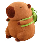 Capivara de Pelúcia com Capuz de Morango e Mochila de Tartaruga Capivara de Pelúcia com Capuz de Morango e Mochila de Tartaruga Loja do Bambino Modelo 01 25cm 