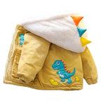 Casaco Infantil com Capuz de Dinossauro Casaco Infantil com Capuz de Dinossauro Loja do Bambino Amarelo 80 