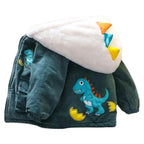 Casaco Infantil com Capuz de Dinossauro Casaco Infantil com Capuz de Dinossauro Loja do Bambino Verde 80 