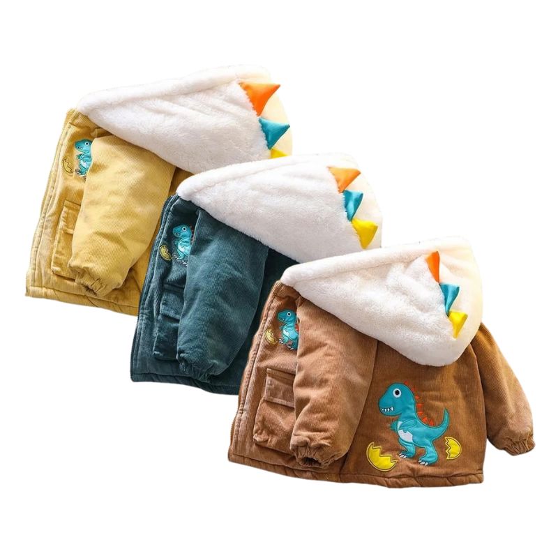 Casaco Infantil com Capuz de Dinossauro Casaco Infantil com Capuz de Dinossauro Loja do Bambino 