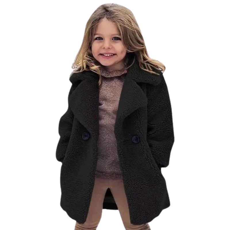Casaco Infantil de Lã Transpassado Feminino Casaco Infantil de Lã Transpassado Feminino Loja do Bambino Preto 90 