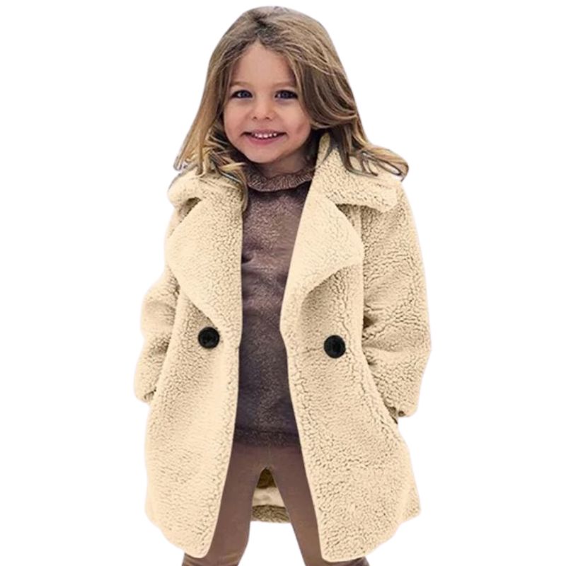 Casaco Infantil de Lã Transpassado Feminino Casaco Infantil de Lã Transpassado Feminino Loja do Bambino Bege 90 