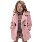 Casaco Infantil de Lã Transpassado Feminino Casaco Infantil de Lã Transpassado Feminino Loja do Bambino Rosa 90 