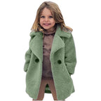 Casaco Infantil de Lã Transpassado Feminino Casaco Infantil de Lã Transpassado Feminino Loja do Bambino Marrom Claro 90 