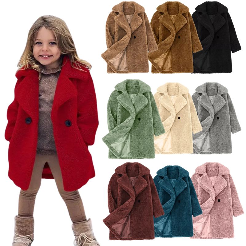 Casaco Infantil de Lã Transpassado Feminino Casaco Infantil de Lã Transpassado Feminino Loja do Bambino 