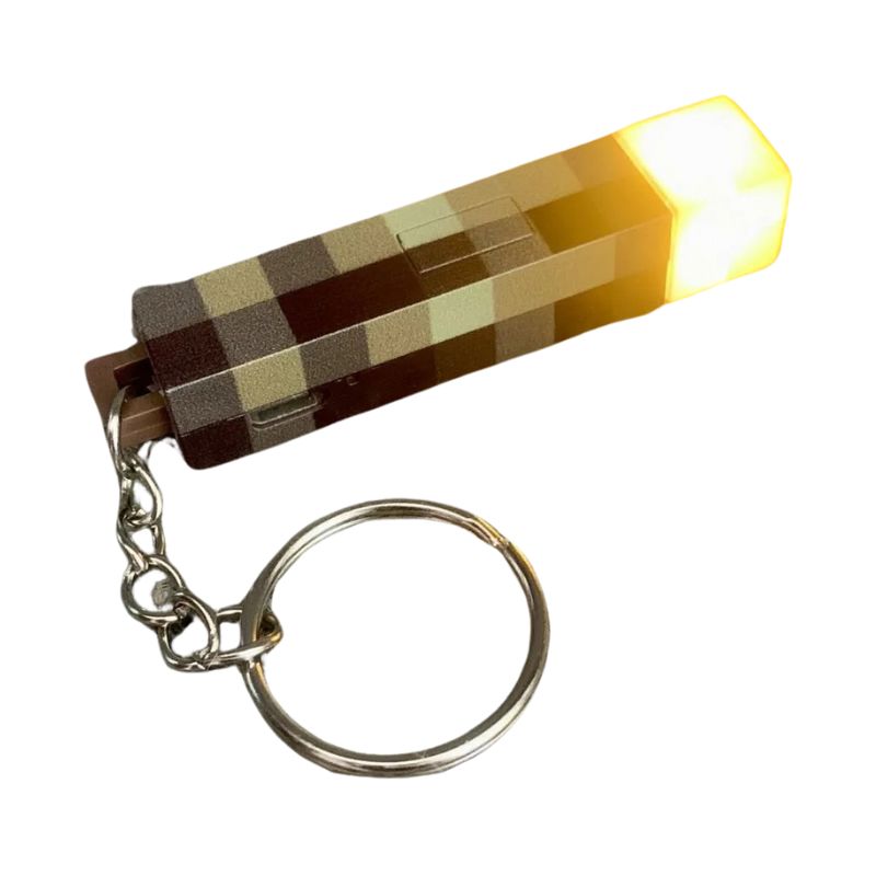 Chaveiro Tocha Iluminada Minecraft Chaveiro Tocha Iluminada Minecraft Loja do Bambino Modelo LED 6.4cm x 1.2cm 
