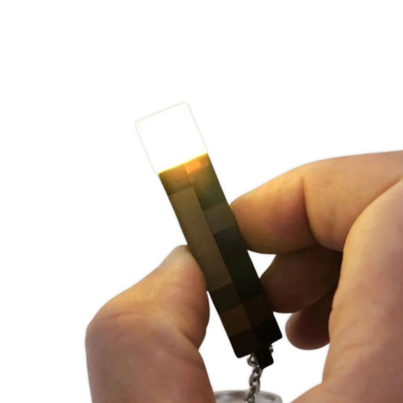 Chaveiro Tocha Iluminada Minecraft Chaveiro Tocha Iluminada Minecraft Loja do Bambino 