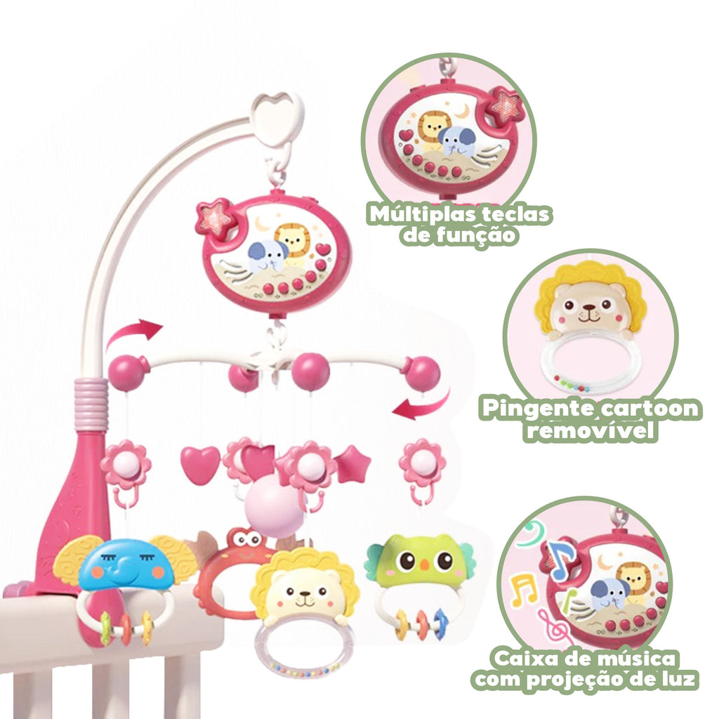 Chocalho para Berço com Controle Remoto Bambino Suporte de Chocalho para Bebê Bambino Loja do Bambino 