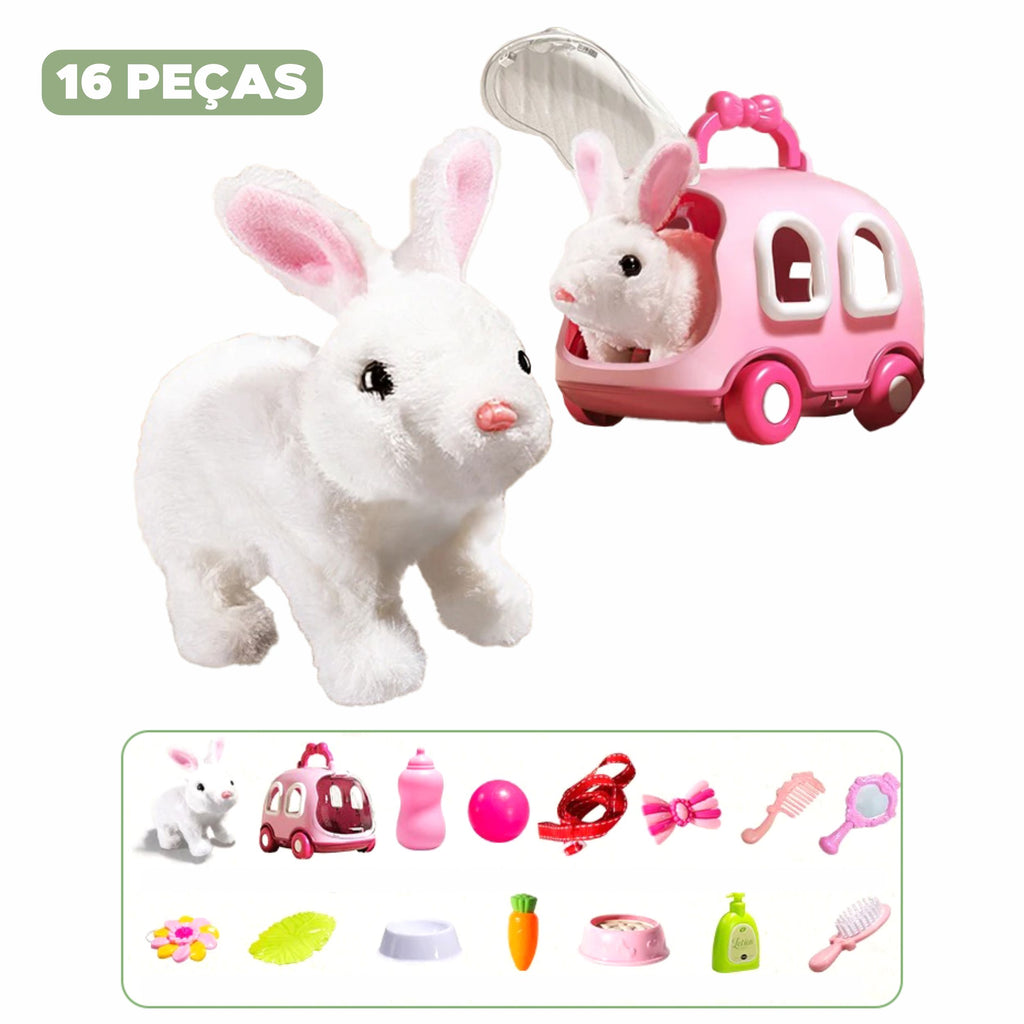 Coelho de Páscoa Pelúcia Elétrico Coelho de Páscoa Pelúcia Elétrico Loja do Bambino Modelo 03 com 16 Peças 