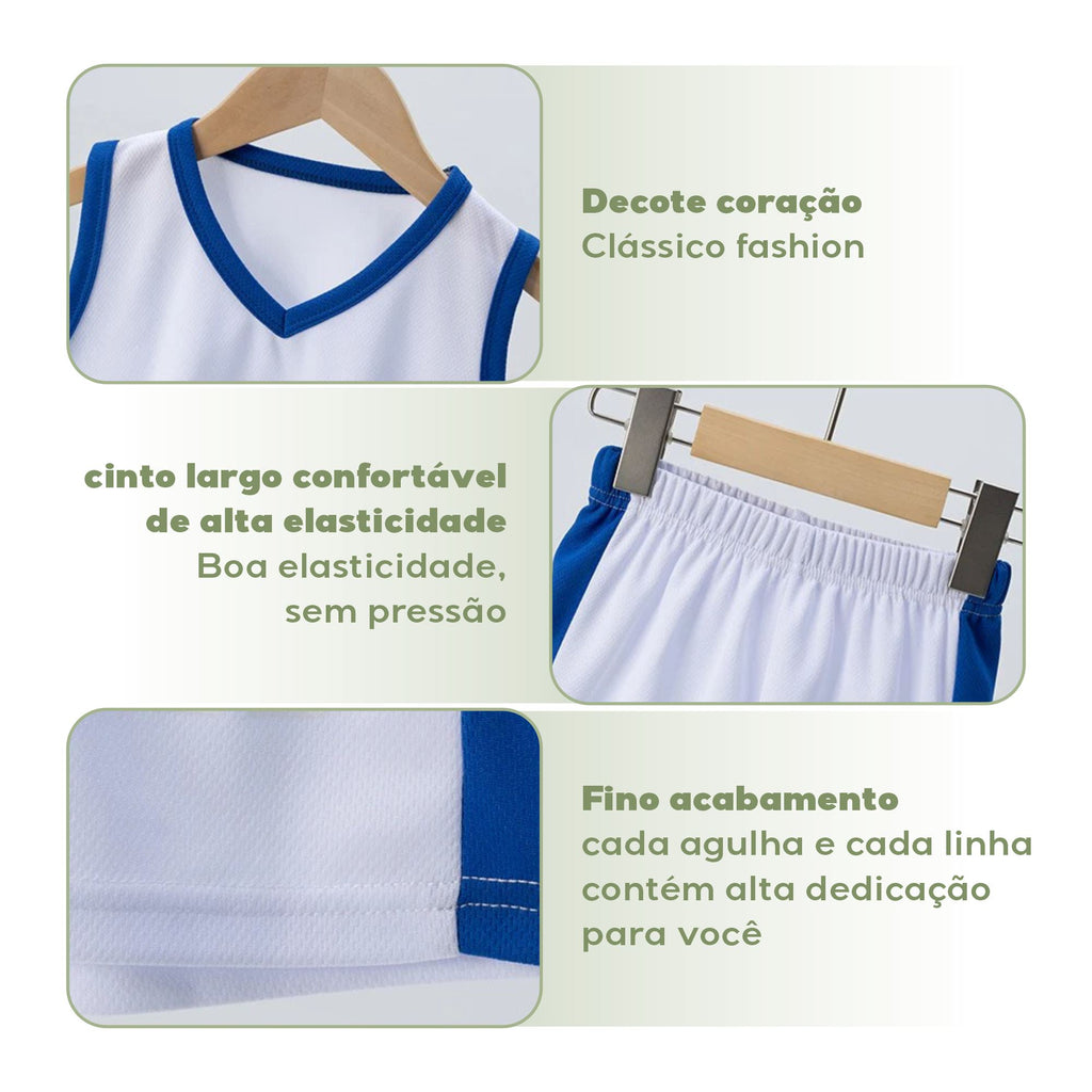 Conjunto de Basquete Infantil para o Verão - Conjunto com até 4 Unidades Conjunto de Basquete Infantil para o Verão - Conjunto com até 4 Unidades Loja do Bambino 