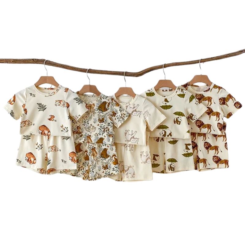 Conjunto Infantil Unissex com Estampa de Animais Conjunto Infantil Unissex com Estampa de Animais Loja do Bambino 