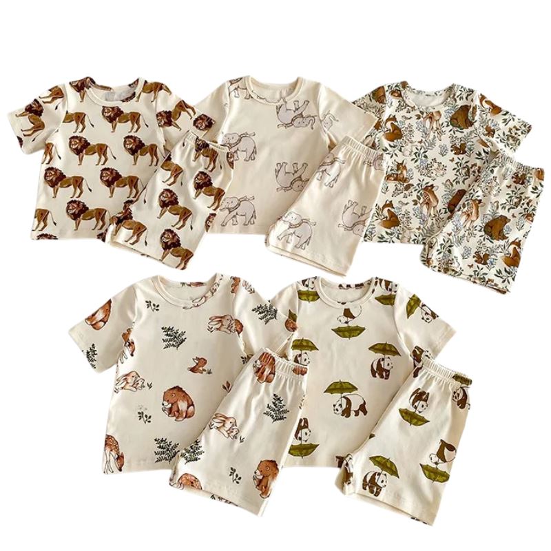 Conjunto Infantil Unissex com Estampa de Animais Conjunto Infantil Unissex com Estampa de Animais Loja do Bambino 