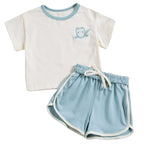 Conjunto Infantil de Verão Feminino Liso Conjunto Infantil de Verão Feminino Liso Loja do Bambino Azul 66 