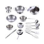 Conjunto Mini Cozinha Sundy em Aço Inoxidável Bambino Conjunto Mini Cozinha Sundy em Aço Inoxidável Bambino Loja do Bambino Modelo 02 (16 peças) 