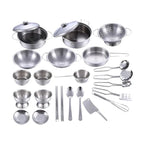 Conjunto Mini Cozinha Sundy em Aço Inoxidável Bambino Conjunto Mini Cozinha Sundy em Aço Inoxidável Bambino Loja do Bambino Modelo 03 (25 peças) 