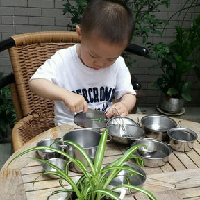 Conjunto Mini Cozinha Sundy em Aço Inoxidável Bambino Conjunto Mini Cozinha Sundy em Aço Inoxidável Bambino Loja do Bambino 