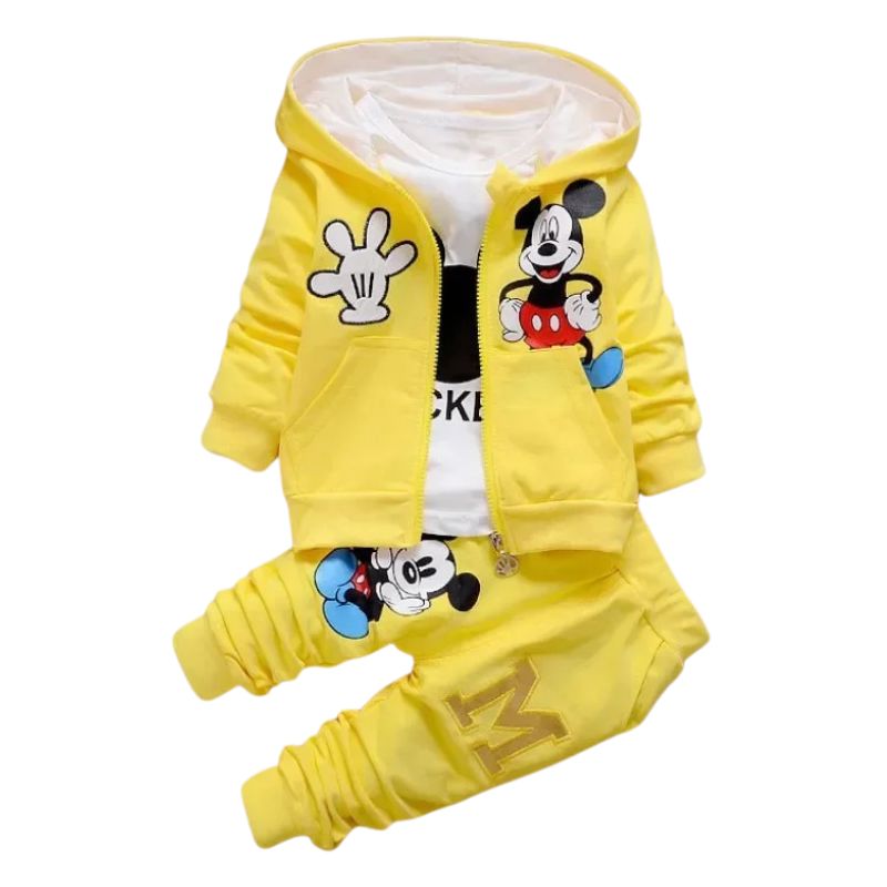 Conjunto Moletom Infantil 3 Peças Mickey Conjunto Moletom Infantil 3 Peças Mickey Loja do Bambino Amarelo 80 