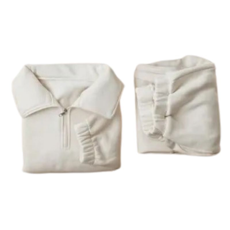 Conjunto Moletom Infantil Gola Alta com Zíper Conjunto Moletom Infantil Gola Alta com Zíper Loja do Bambino Branco 80 