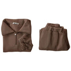 Conjunto Moletom Infantil Gola Alta com Zíper Conjunto Moletom Infantil Gola Alta com Zíper Loja do Bambino Marrom escuro 80 