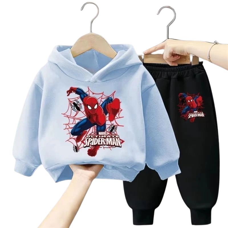 Conjunto Moletom Infantil Homem-Aranha com Capuz Conjunto Moletom Infantil Homem-Aranha com Capuz Loja do Bambino Azul claro e Preto 90 