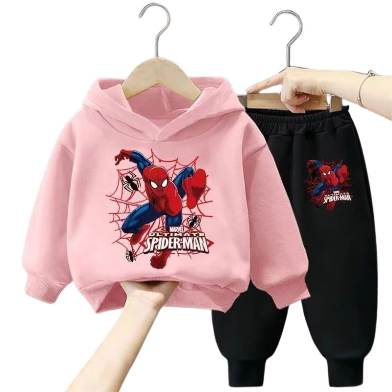 Conjunto Moletom Infantil Homem-Aranha com Capuz Conjunto Moletom Infantil Homem-Aranha com Capuz Loja do Bambino Rosa e Preto 90 
