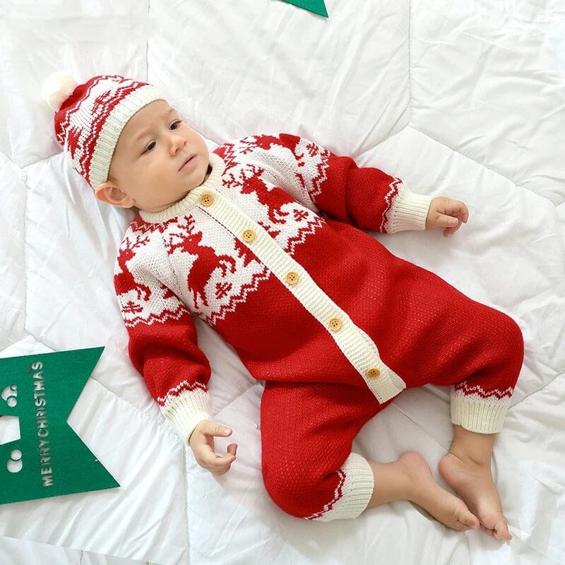 Conjunto Natalino Bebê Bambino - Macacão e Touca Conjunto Natalino Infantil Bambino - Macacão e Touca Loja do Bambino 