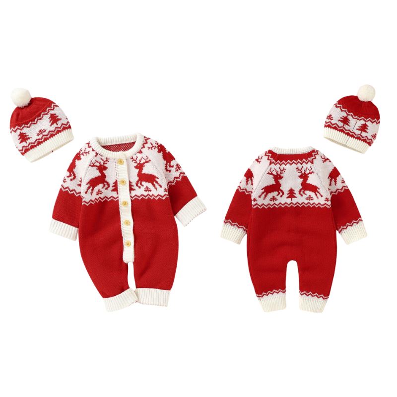 Conjunto Natalino Bebê Bambino - Macacão e Touca Conjunto Natalino Infantil Bambino - Macacão e Touca Loja do Bambino Vermelho 0 a 3 meses 