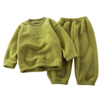 Conjunto Pijama Infantil Peluciado Unissex Conjunto Pijama Infantil Peluciado Unissex Loja do Bambino Verde 80 