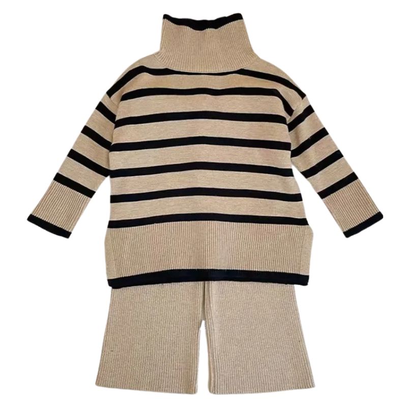 Conjunto Suéter Listrado Infantil Feminino Conjunto Suéter Listrado Infantil Feminino Loja do Bambino 
