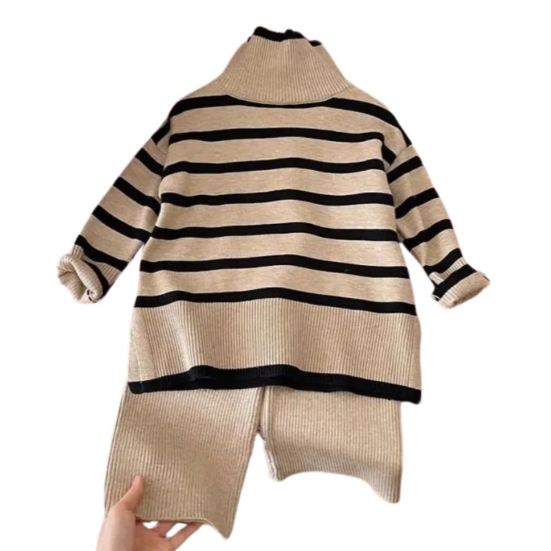 Conjunto Suéter Listrado Infantil Feminino Conjunto Suéter Listrado Infantil Feminino Loja do Bambino 
