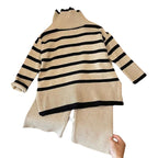 Conjunto Suéter Listrado Infantil Feminino Conjunto Suéter Listrado Infantil Feminino Loja do Bambino 