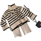 Conjunto Suéter Listrado Infantil Feminino Conjunto Suéter Listrado Infantil Feminino Loja do Bambino 