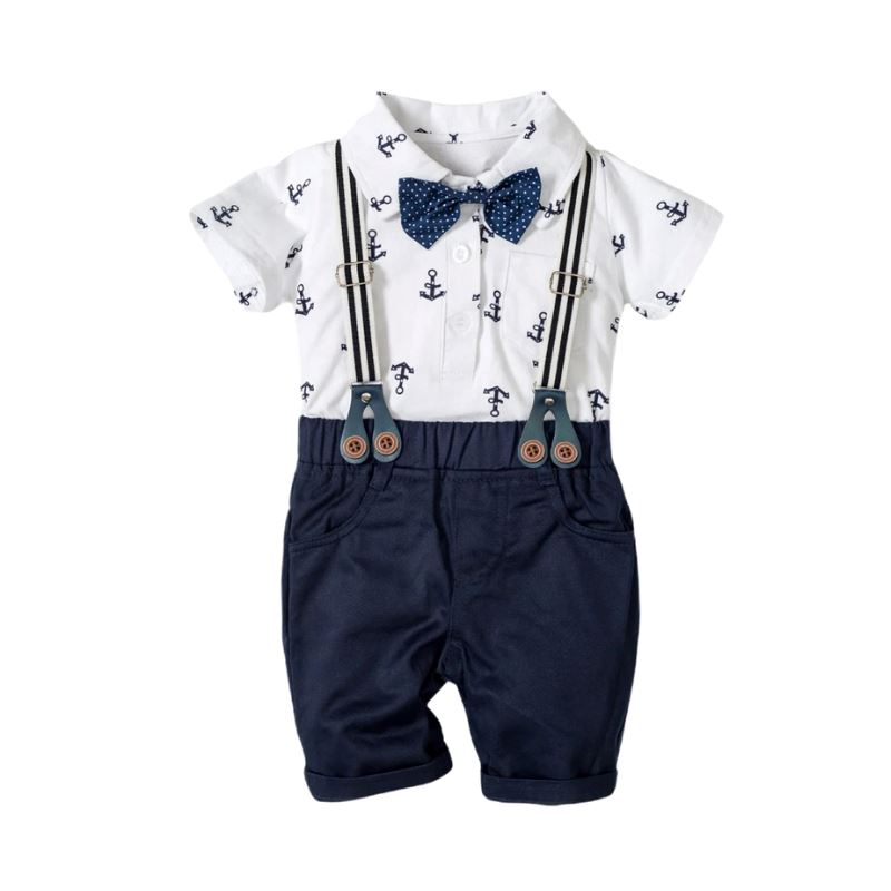 Conjunto Terno Infantil com Boina Summer Boy Conjunto Terno Infantil com Boina SummerBoy Loja do Bambino 