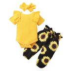 Conjunto Girassol Recém-Nascido Bambino Conjunto Girassol Recém-Nascido Bambino Loja do Bambino Amarelo Manga curta 70