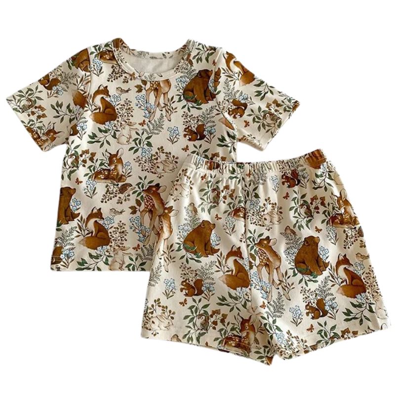 Conjunto Infantil Unissex com Estampa de Animais Conjunto Infantil Unissex com Estampa de Animais Loja do Bambino Modelo 03 80 