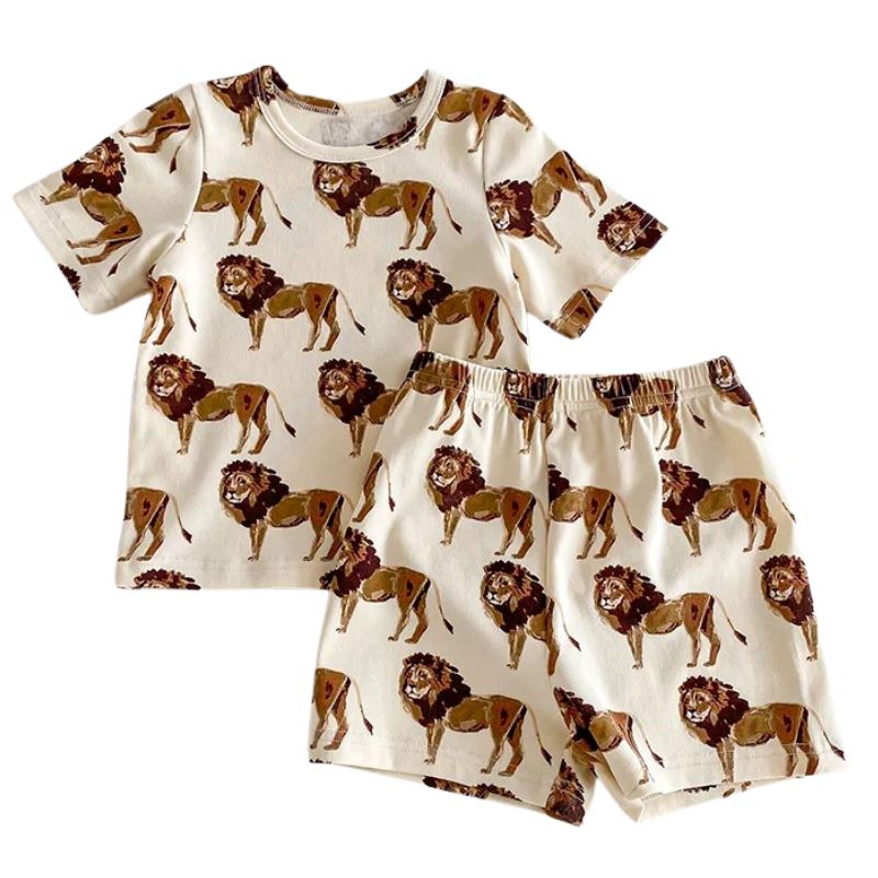 Conjunto Infantil Unissex com Estampa de Animais Conjunto Infantil Unissex com Estampa de Animais Loja do Bambino Modelo 01 80 