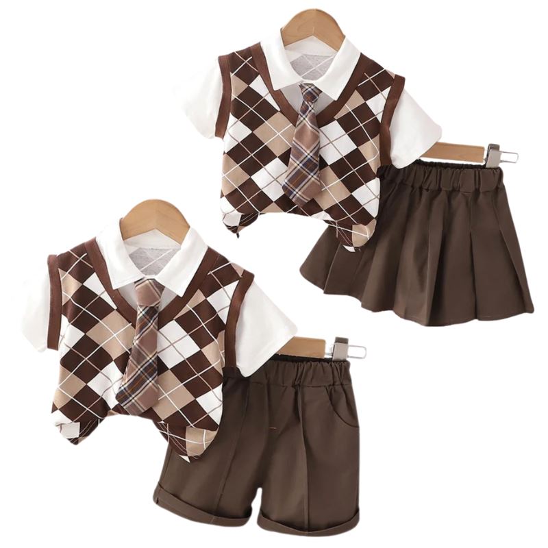 Conjunto Infantil de Verão Menina e Menino High School Conjunto Infantil de Verão Menina e Menino High School Loja do Bambino 