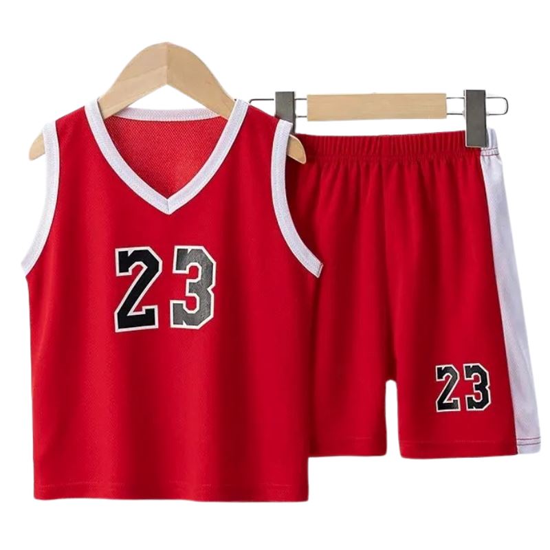 Conjunto de Basquete Infantil para o Verão - Conjunto com até 4 Unidades Conjunto de Basquete Infantil para o Verão - Conjunto com até 4 Unidades Loja do Bambino Vermelho 100 