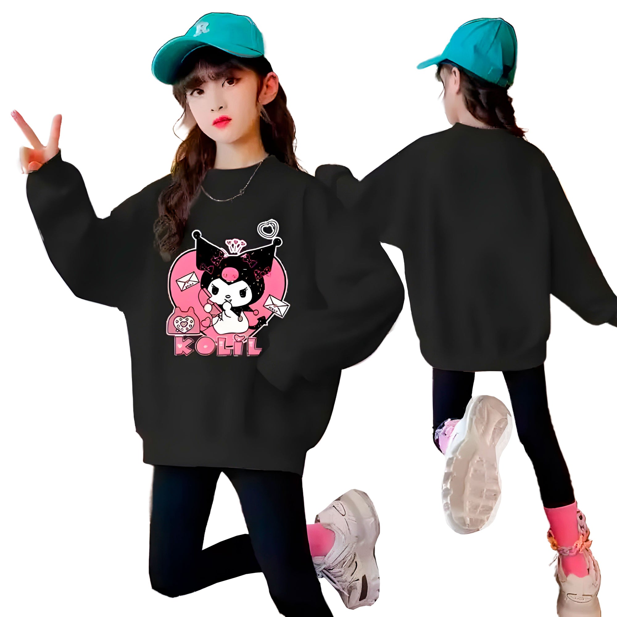Conjunto Moletom Infantil Kuromi Conjunto Moletom Infantil Kuromi Loja do Bambino 