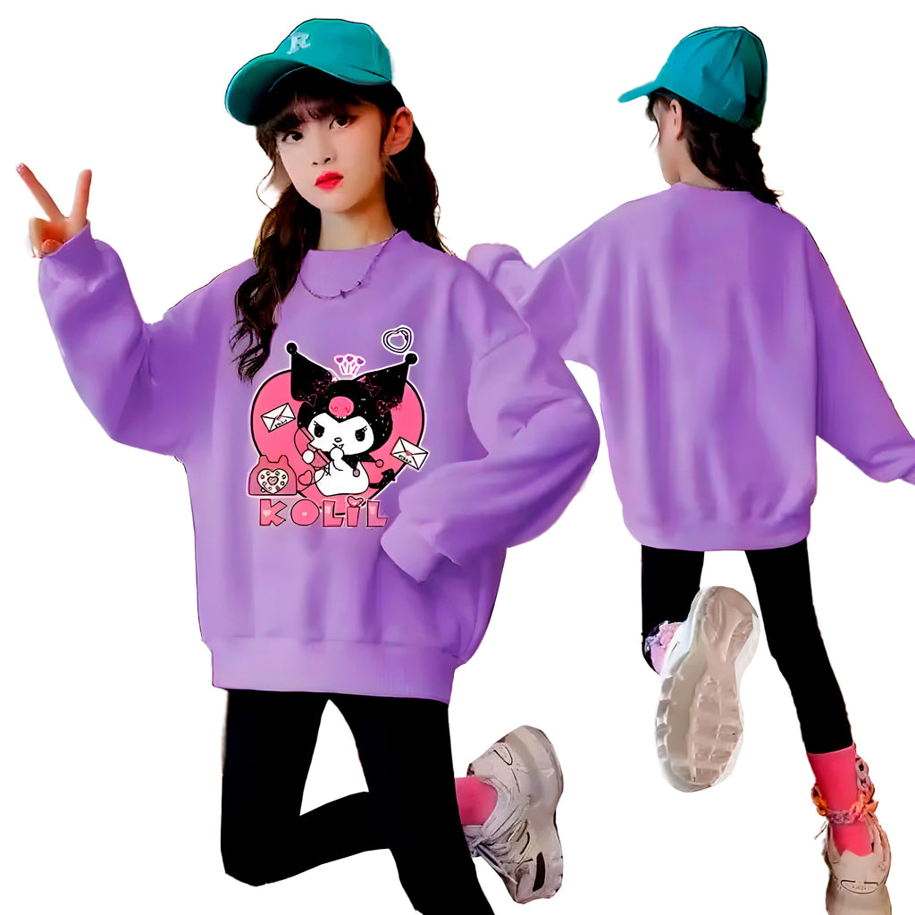 Conjunto Moletom Infantil Kuromi Conjunto Moletom Infantil Kuromi Loja do Bambino 