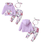 Conjunto de Moletom Floral Infantil Bambino Conjunto de Moletom Floral Infantil Bambino Loja do Bambino Roxo 0 a 3 meses 