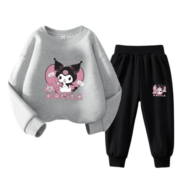 Conjunto Moletom Infantil Kuromi Conjunto Moletom Infantil Kuromi Loja do Bambino Modelo 04 100 