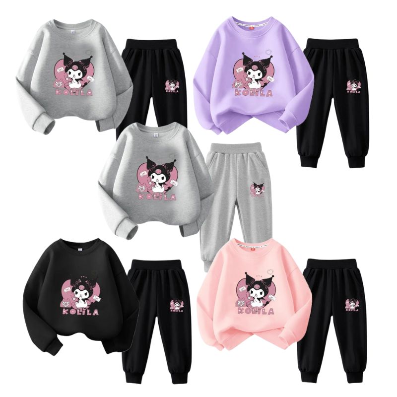 Conjunto Moletom Infantil Kuromi Conjunto Moletom Infantil Kuromi Loja do Bambino 