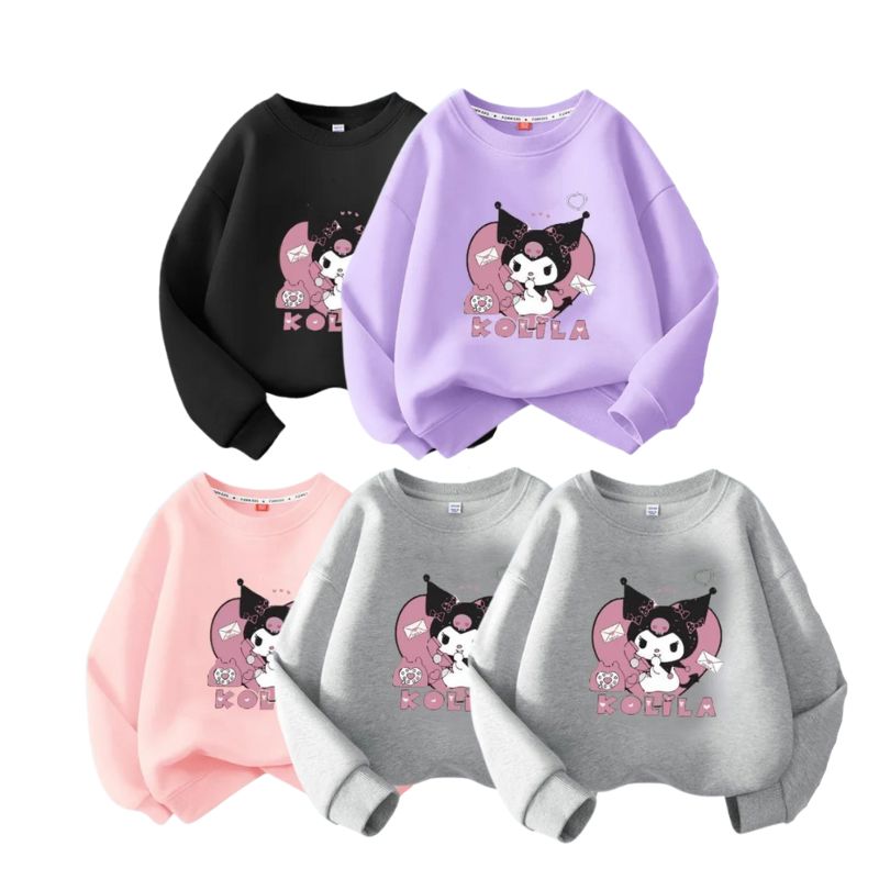 Conjunto Moletom Infantil Kuromi Conjunto Moletom Infantil Kuromi Loja do Bambino 