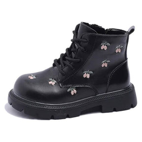 Coturno Couro Infantil Feminino Zíper Lateral Cereja Coturno Couro Infantil Feminino Zíper Lateral Cereja Loja do Bambino Preto 26 (16.2cm) 