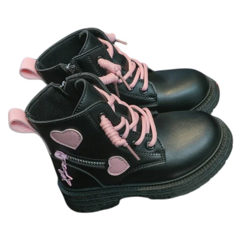 Coturno Infantil com Zíper Lateral Corações Coturno Infantil com Zíper Lateral Corações Loja do Bambino 